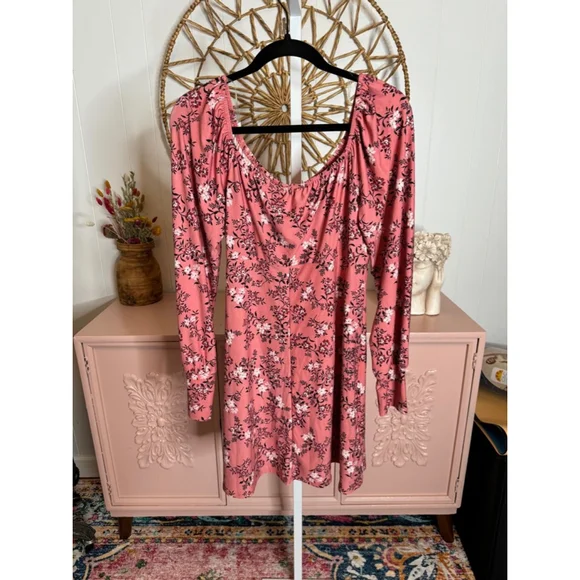 Women's Lily Rose Pink Floral Dress Size L - Picture 3 of 5